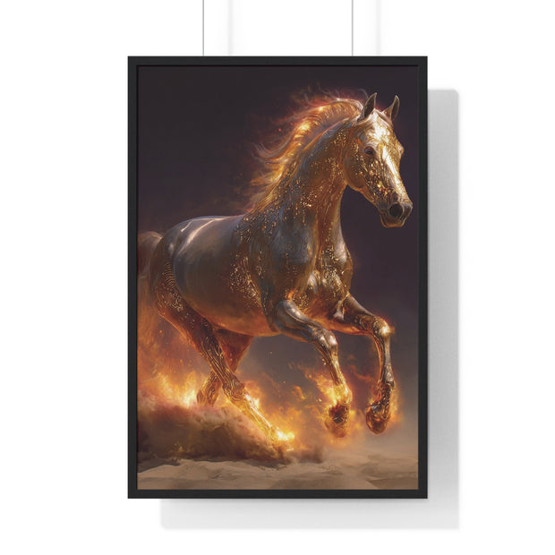 Majestic Horse Vertical Framed Poster, Equestrian Wall Art, Horse Lover Decor, Animal Print, Gift for Equine Enthusiasts