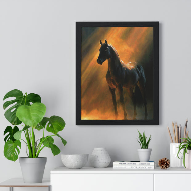 Elegant Horse Wall Art | Framed Poster for Home Decor, Equestrian Gift, Animal Lover Wall Decor, Rustic Decor, Art for Living Room