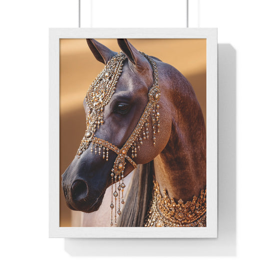 Elegant Horse Art Print - Framed Wall Decor, Horse Lover Gift, Equestrian Home Decor, Bohemian Wall Art, Animal Portrait