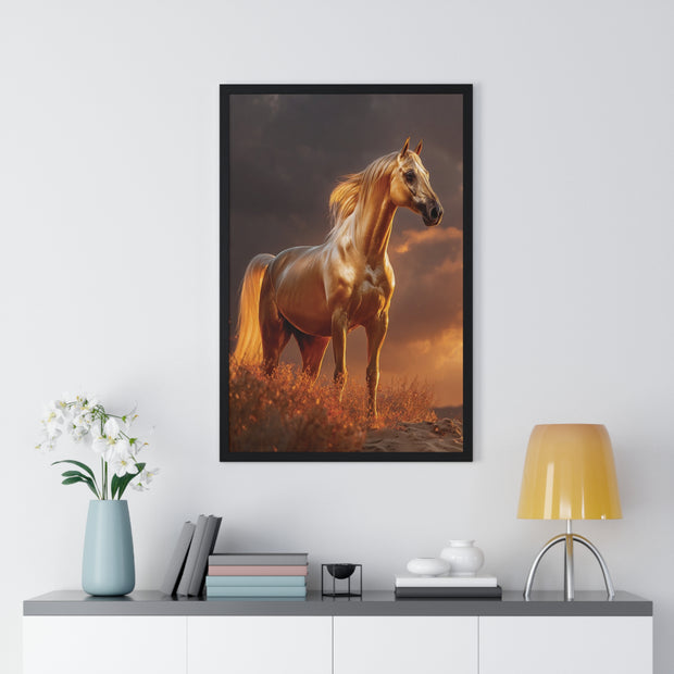 Majestic Horse Vertical Framed Poster | Equestrian Art | Home Decor | Art Print for Horse Lovers | Gift for Animal Enthusiasts