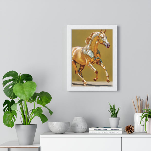 Elegant Horse Art Print, Vertical Framed Poster, Equine Decor, Modern Wall Art, Animal Lover Gift, Home Office Decoration