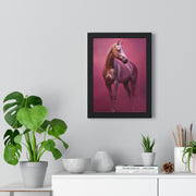 Elegant Horse Vertical Framed Poster, Farmhouse Decor, Animal Art Print, Gift for Horse Lovers, Equine Wall Art