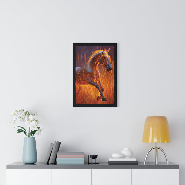 Fiery Horse Wall Art Poster, Animal Lover Print, Horse Decor, Equestrian Gift, Living Room Decor, Unique Art