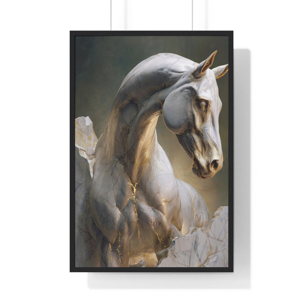 Elegant Horse Sculpture Wall Art, Horse Decor, Modern Framed Poster, Home Decor, Gift for Animal Lovers, Art for Living Room