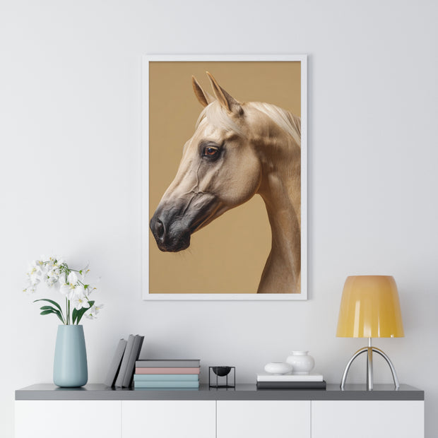 Elegant Horse Portrait Framed Poster, Wall Art for Horse Lovers, Home Decor, Equestrian Gift, Animal Themed Decor