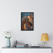 Majestic Horse Vertical Framed Poster | Elegant Horse Wall Art, Home Decor, Equine Lover Gift, Nature-Inspired Decoration, Animal Art Print