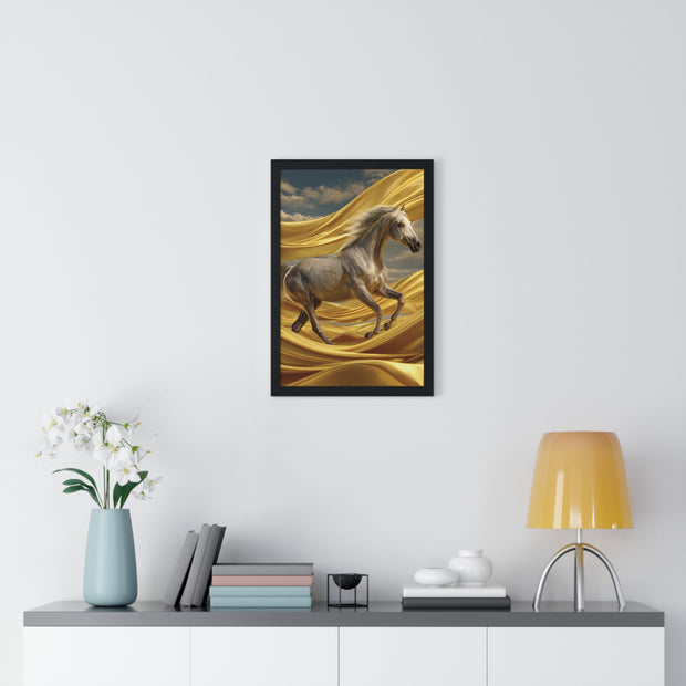Majestic Horse Framed Poster - Equine Wall Art, Home Decor, Gift for Horse Lovers, Equestrian Art, Nature Inspired Decoration