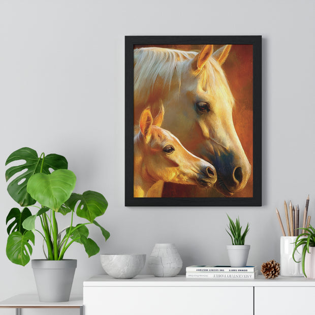 Elegant Horse Art Print, Framed Horse Poster, Equine Wall Decor, Animal Lover Gift, Cozy Home Decoration