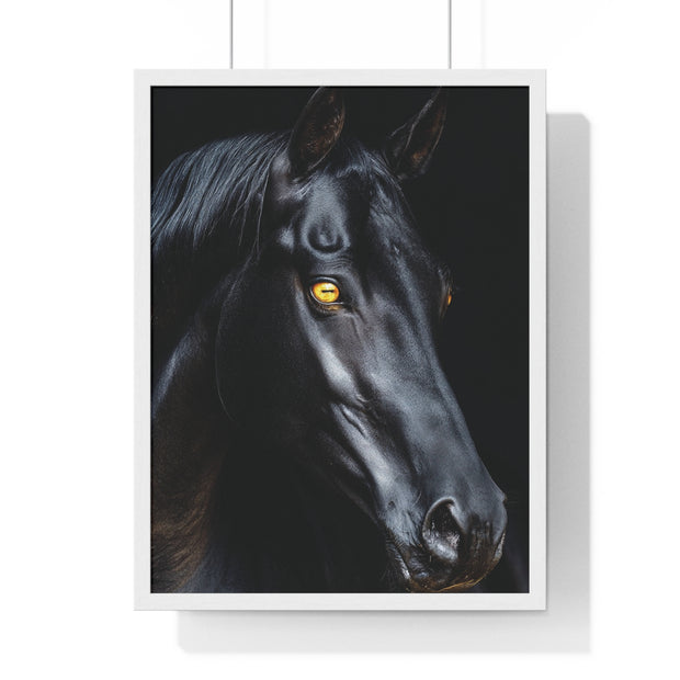 Elegant Horse Portrait Wall Art, Framed Horse Print, Home Decor, Animal Lover Gift, Equine Artwork, Living Room Decoration