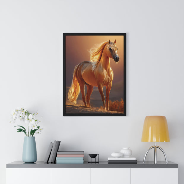 Majestic Horse Framed Poster - Equestrian Art, Farmhouse Decor, Wall Art, Horse Lover Gift, Nature Print