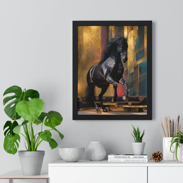 Elegant Horse Art Print, Framed Wall Decor, Equine Painting, Home Office Decor, Animal Lover Gift, Birthday, Anniversary, Christmas