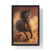 Galloping Wild Horse Framed Poster, Equine Wall Art, Nature Decor, Horse Lover Gift, Rustic Home Decor, Farmhouse Artwork