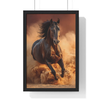 Galloping Wild Horse Framed Poster, Equine Wall Art, Nature Decor, Horse Lover Gift, Rustic Home Decor, Farmhouse Artwork