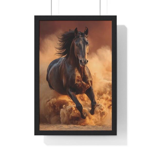 Galloping Wild Horse Framed Poster, Equine Wall Art, Nature Decor, Horse Lover Gift, Rustic Home Decor, Farmhouse Artwork