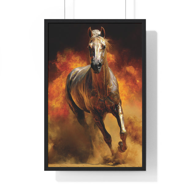 Majestic Horse Framed Poster | Wall Art for Animal Lovers, Equestrian Home Decor, Gift for Horse Enthusiasts, Motivational Art, Equine Decor