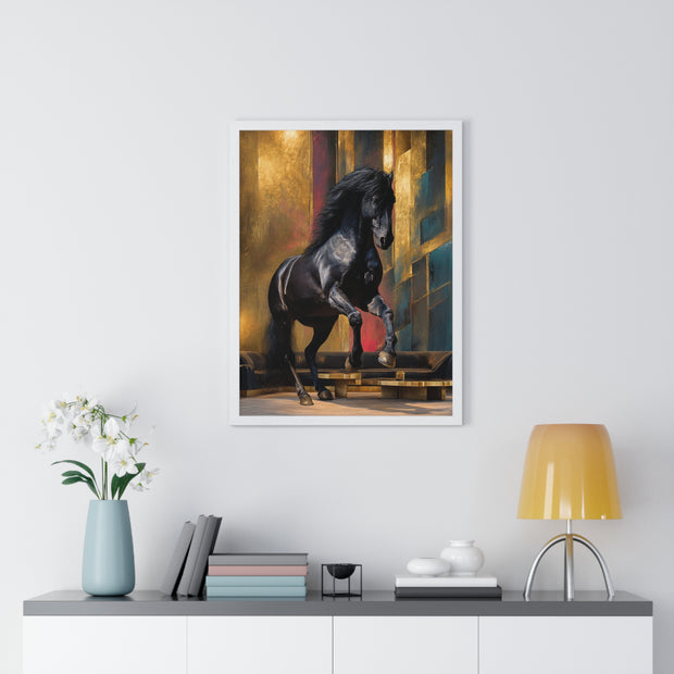 Elegant Horse Art Print, Framed Wall Decor, Equine Painting, Home Office Decor, Animal Lover Gift, Birthday, Anniversary, Christmas