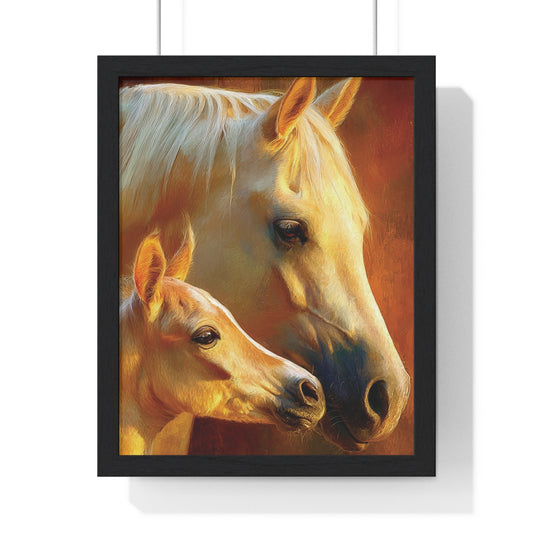 Elegant Horse Art Print, Framed Horse Poster, Equine Wall Decor, Animal Lover Gift, Cozy Home Decoration