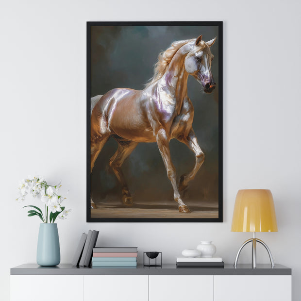Elegant Horse Art Print, Vertical Framed Poster, Equine Wall Decor, Horse Lover Gift, Home Office Decoration, Animal Art