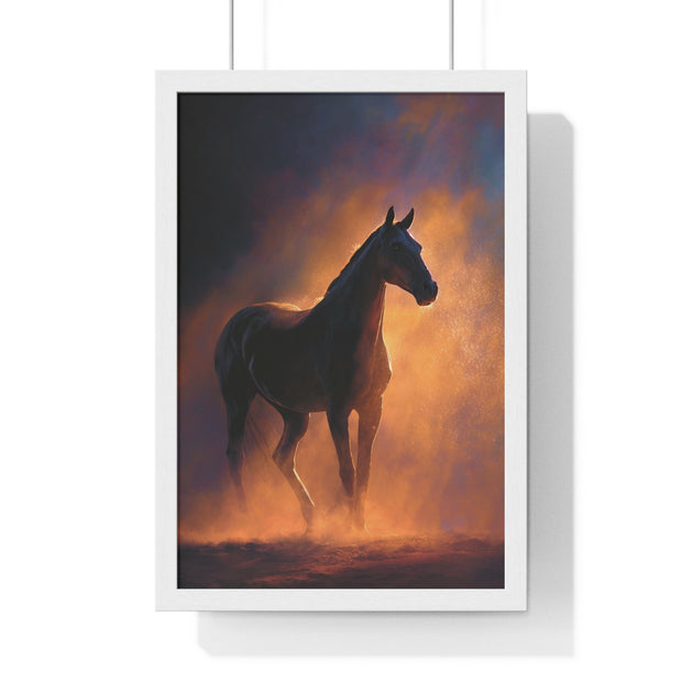 Majestic Horse Vertical Framed Poster - Art Print, Equine Decor, Horse Lover Gift, Home Wall Art, Office Decoration