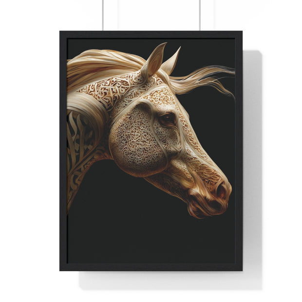 Elegant Horse Framed Art Print, Equine Wall Decor, Horse Lover Gift, Home Decor, Animal Artwork, Equestrian Style