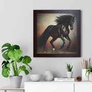 Elegant Black Horse Framed Poster, Horse Wall Art, Equestrian Decor, Animal Lover Gift, Home Office Decoration