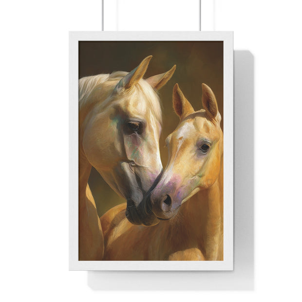 Horse Love Vertical Framed Poster, Equine Wall Art, Farmhouse Decor, Gift for Horse Lovers, Equestrian Home Decor