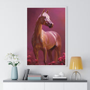 Elegant Horse Art Framed Poster, Equine Decor, Horse Lover Gift, Wall Art for Home, Unique Gift for Her, Animal Artwork