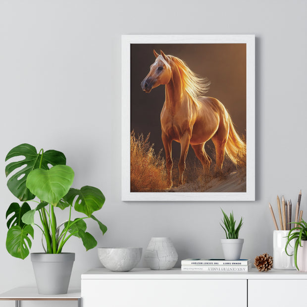Elegant Horse Art Print, Stunning Wall Decor, Horse Lover Gift, Nature Photography, Home Aesthetic, Framed Poster