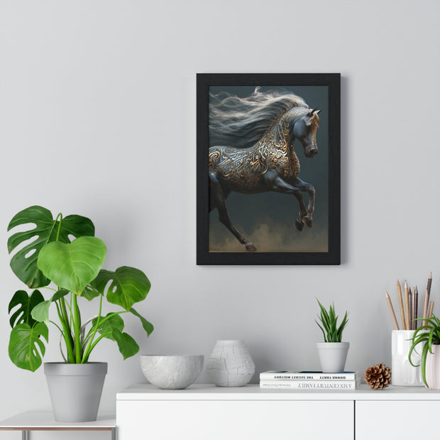 Elegant Horse Art Print, Vertical Framed Poster, Equine Decor, Home Wall Art, Gift for Horse Lovers, Contemporary Art