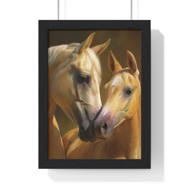 Horse Love Vertical Framed Poster, Equine Wall Art, Farmhouse Decor, Gift for Horse Lovers, Equestrian Home Decor