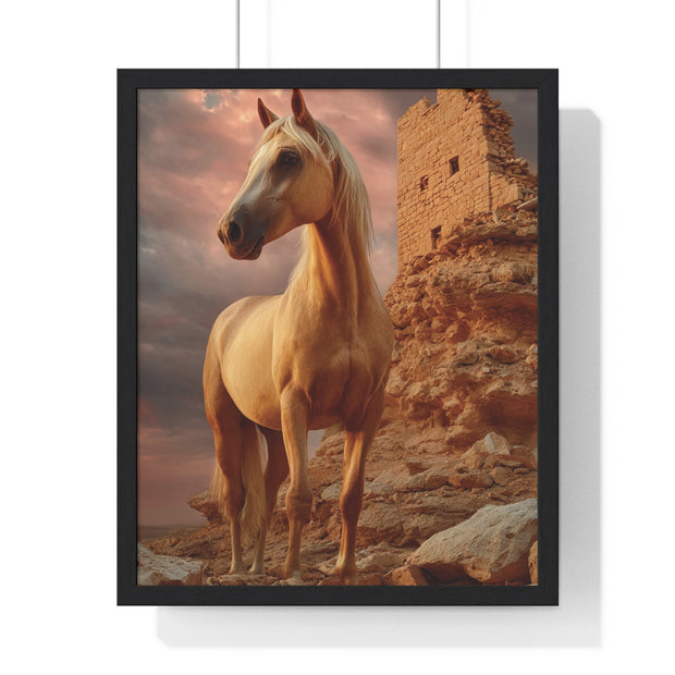 Majestic Horse Wall Art Print, Framed Nature Poster, Home Decor, Equestrian Gift, Western Wall Art