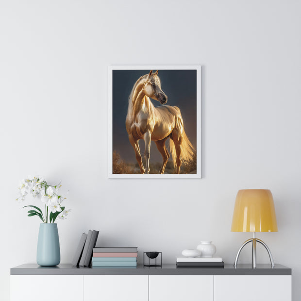 Majestic Horse Framed Poster, Equine Wall Art, Elegant Home Decor, Gift for Horse Lovers, Unique Nature Art, Horse Lover's Gift