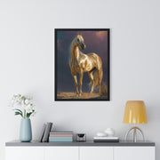 Elegant Horse Vertical Framed Poster, Equine Art, Horse Lover Gift, Home Decor, Equestrian Wall Art, Nature Inspired Décor