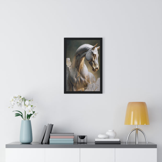 Elegant Horse Sculpture Wall Art, Horse Decor, Modern Framed Poster, Home Decor, Gift for Animal Lovers, Art for Living Room