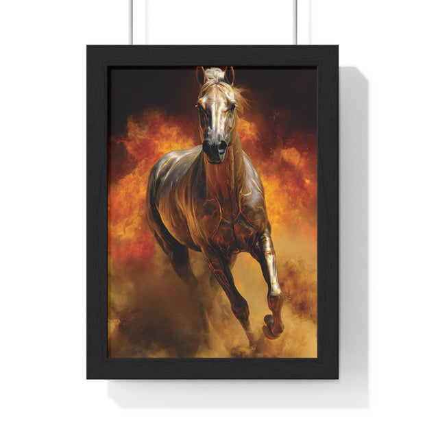 Majestic Horse Framed Poster | Wall Art for Animal Lovers, Equestrian Home Decor, Gift for Horse Enthusiasts, Motivational Art, Equine Decor