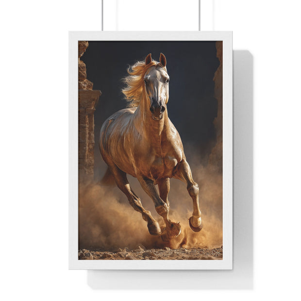 Stunning Horse Vertical Framed Poster, Home Décor, Equestrian Art, Gift for Horse Lovers, Inspirational Wall Art, Rustic Interior