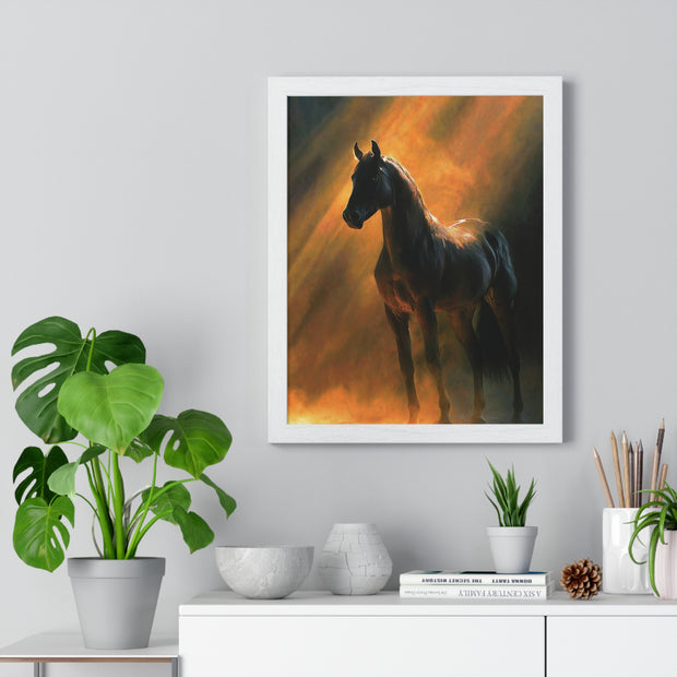 Elegant Horse Wall Art | Framed Poster for Home Decor, Equestrian Gift, Animal Lover Wall Decor, Rustic Decor, Art for Living Room