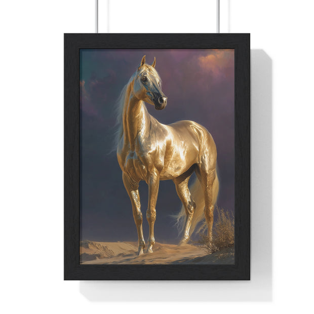 Elegant Horse Vertical Framed Poster, Equine Art, Horse Lover Gift, Home Decor, Equestrian Wall Art, Nature Inspired Décor