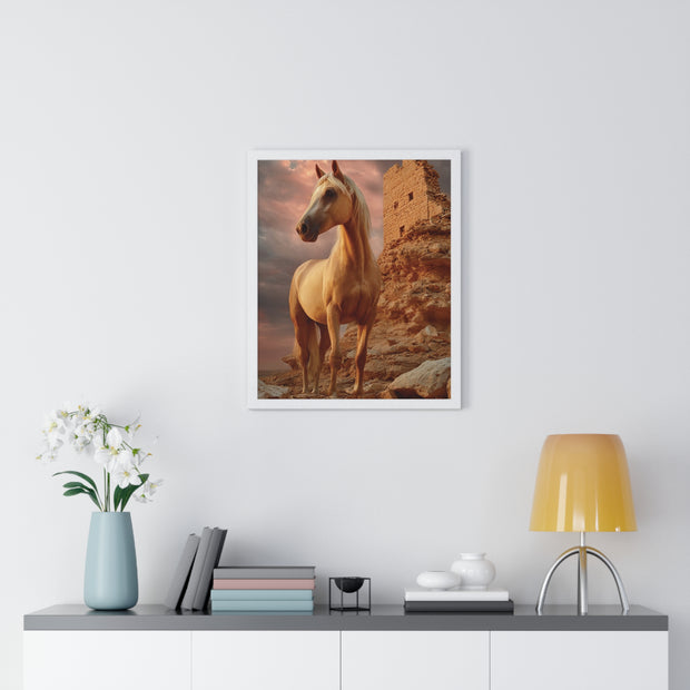 Majestic Horse Wall Art Print, Framed Nature Poster, Home Decor, Equestrian Gift, Western Wall Art
