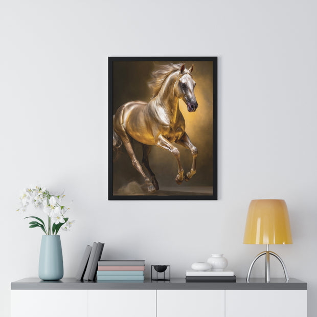 Majestic Horse Vertical Framed Poster, Equine Art Print, Home Decor, Animal Lover Gift, Equestrian Wall Art, Horse-Themed Decoration