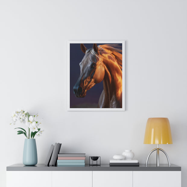 Elegant Horse Art Print, Vertical Framed Poster, Equestrian Decor, Horse Lover Gift, Home Wall Art, Animal Themed Decoration