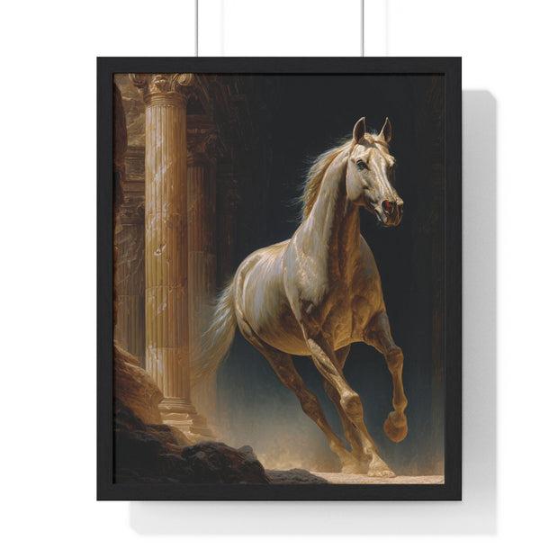 Elegant Horse Wall Art, Vertical Framed Poster, Equine Home Decor, Animal Art Print, Rustic Living Room Decoration