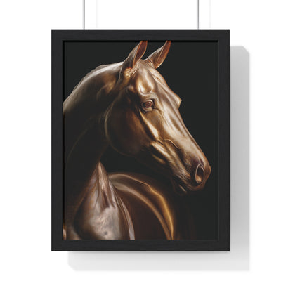 Elegant Horse Wall Art, Horse Lover Decor, Framed Equine Print, Home Gallery Style, Gift for Equestrians, Vintage Animal Art