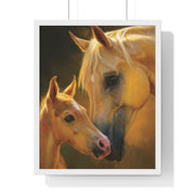 Heartfelt Horse Family Art, Vertical Framed Poster, Equine Decor, Horse Lover Gift, Animal Wall Art, Nursery Art, Equestrian Home