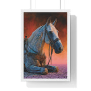 Elegant Horse Vertical Framed Poster - Art Print for Horse Lovers, Home Decor, Gift, Animal Wall Art, Nature Enthusiasts