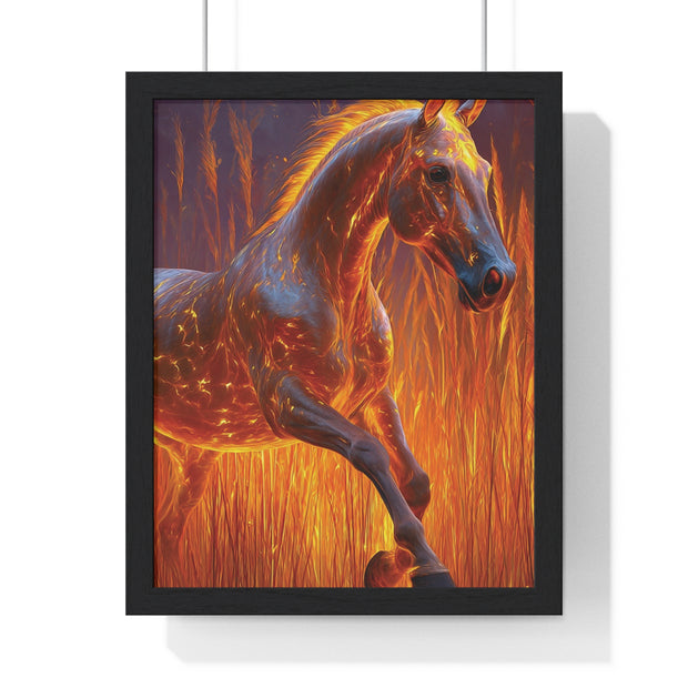 Fiery Horse Wall Art Poster, Animal Lover Print, Horse Decor, Equestrian Gift, Living Room Decor, Unique Art