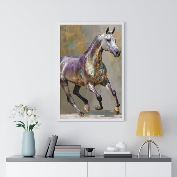Equine Art Vertical Framed Poster, Horse Wall Decor, Equestrian Gift, Interior Design Accent, Equine Enthusiast Home Decor