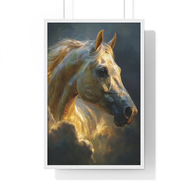 Majestic Horse Vertical Framed Poster, Equine Art, Home Decor, Gift for Horse Lovers, Animal Lovers Wall Art