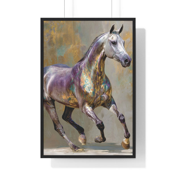Equine Art Vertical Framed Poster, Horse Wall Decor, Equestrian Gift, Interior Design Accent, Equine Enthusiast Home Decor