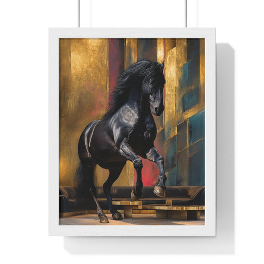 Elegant Horse Art Print, Framed Wall Decor, Equine Painting, Home Office Decor, Animal Lover Gift, Birthday, Anniversary, Christmas